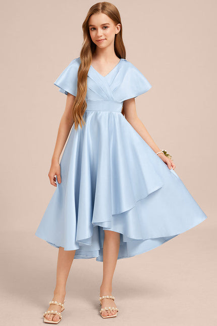 Robe Demoiselle D'Honneur Asymétrique Marine