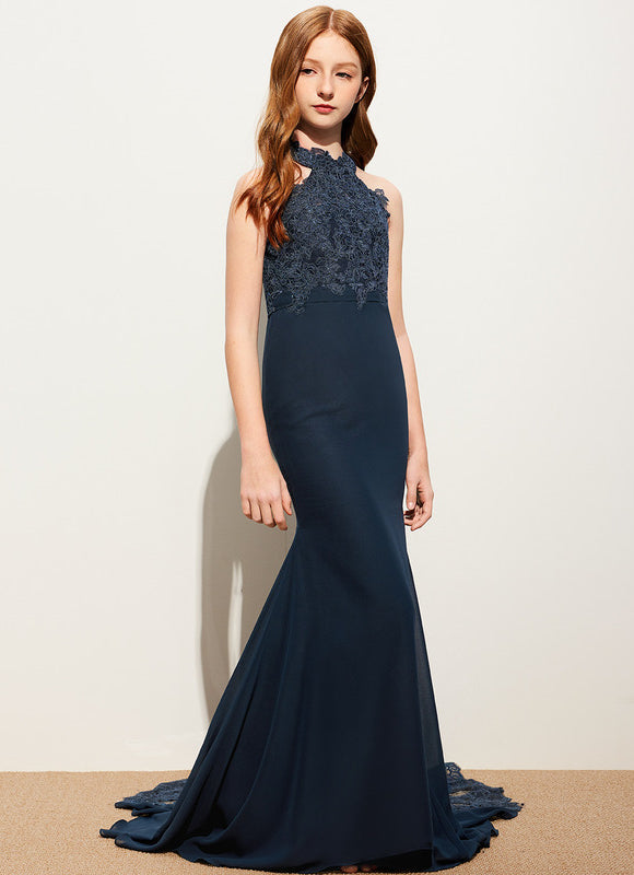 Robe Demoiselle D'Honneur Nuit Marine Élégante - gallery 3