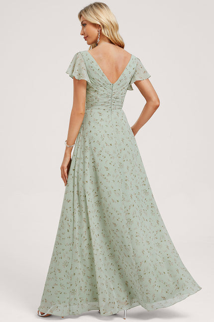 Robe Demoiselle D'Honneur À Volants Rose Pâle - gallery 4