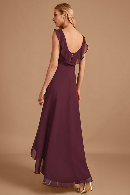 Robe Demoiselle D'Honneur Asymétrique Fluide - gallery 3