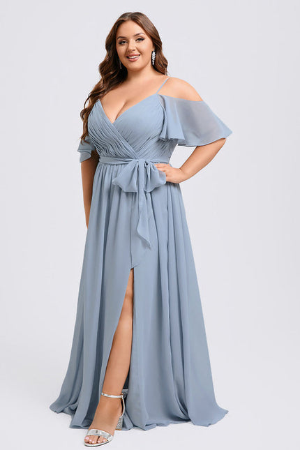 Robe Demoiselle D'Honneur Fluide Ciel - gallery 9