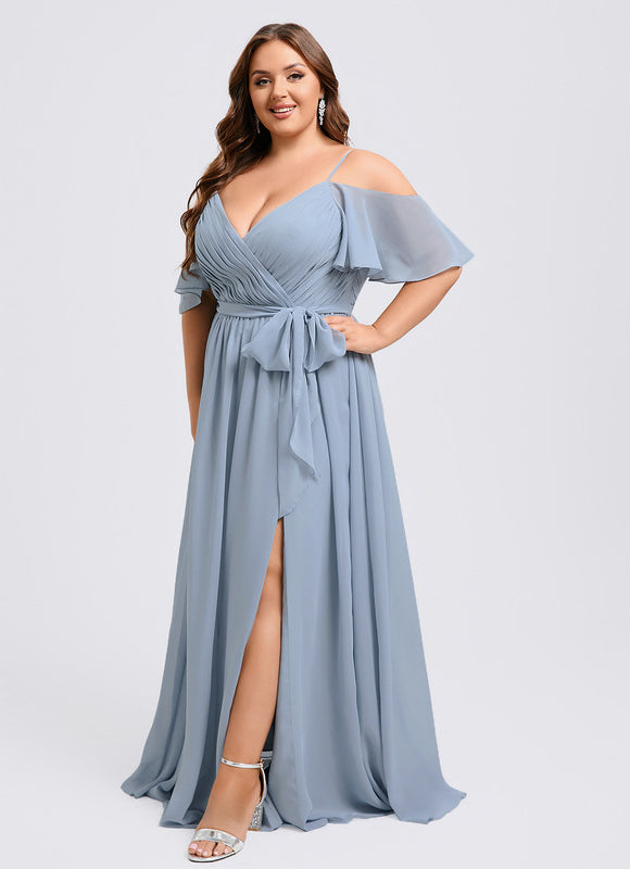 Robe Demoiselle D'Honneur Fluide Ciel - gallery 9