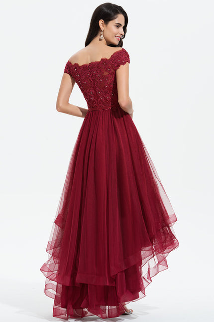 Robe Demoiselle D'Honneur Asymétrique Éclatante - gallery 3