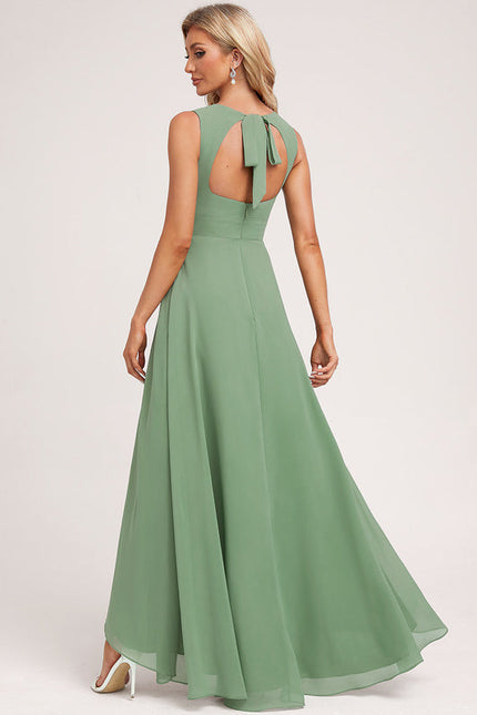 Robe Demoiselle D'Honneur Mousseline Verte - gallery 2