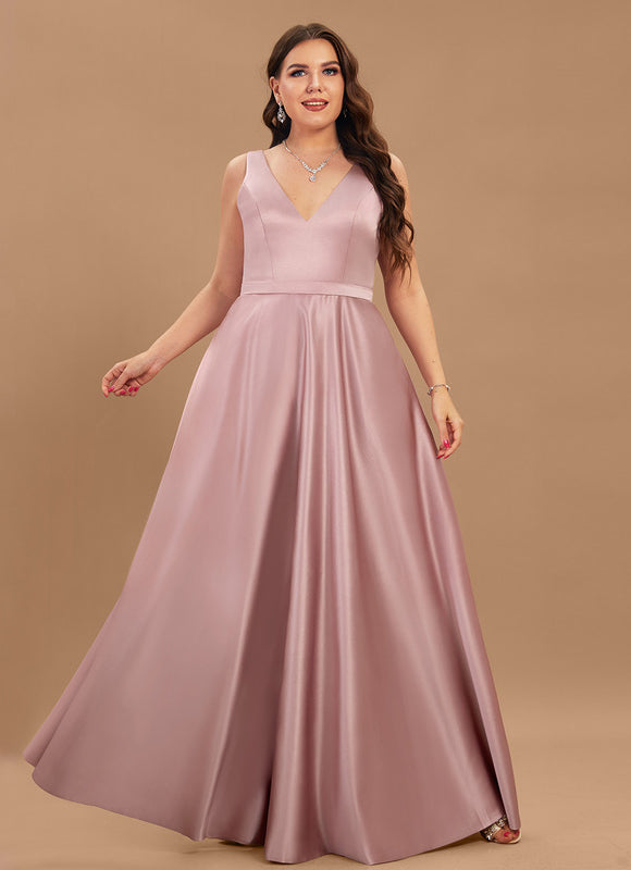 Robe Demoiselle D'Honneur Rose Satin - gallery 5