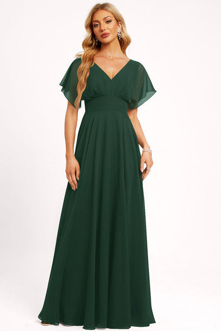 Robe Demoiselle D'Honneur Mousseline Beige - gallery 1