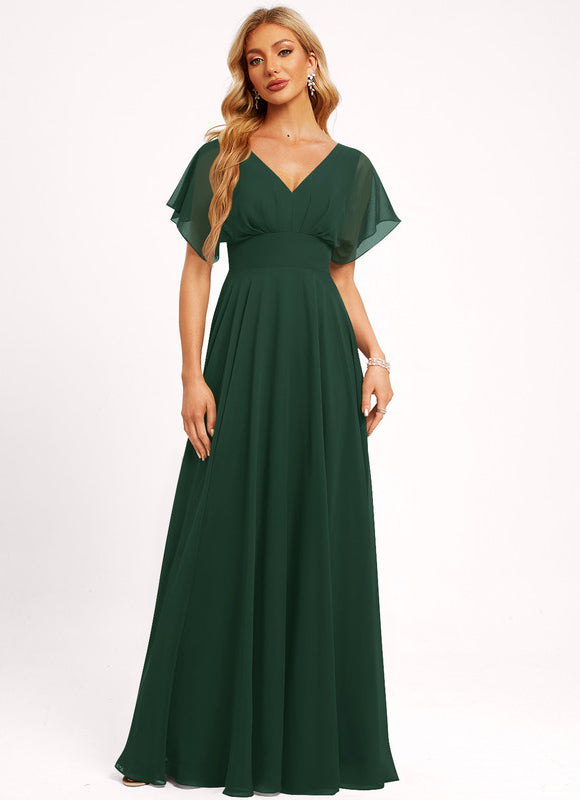 Robe Demoiselle D'Honneur Mousseline Beige - gallery 1