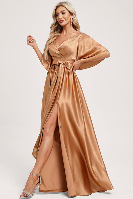 Robe Longue Satin Demoiselle D'Honneur - gallery 1