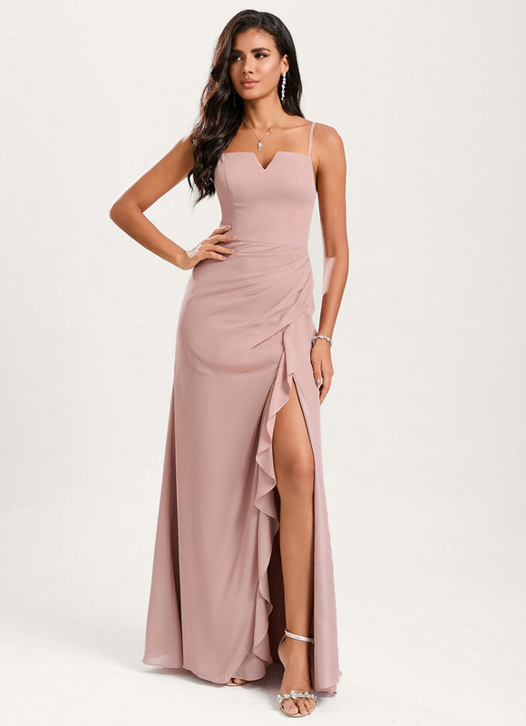 Robe Demoiselle D'Honneur Rose Drapée - gallery 2