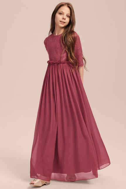 Robe Demoiselle D'Honneur Rouge Élégant Longueur - gallery 4