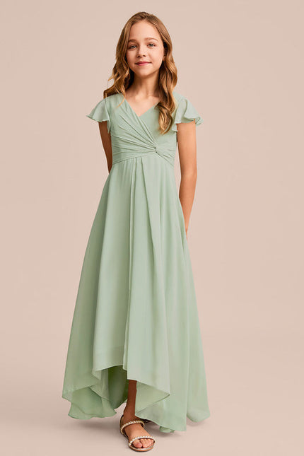 Robe Demoiselle D'Honneur Ailée Vert Pastel