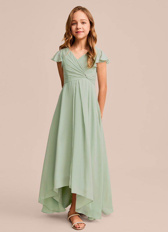Robe Demoiselle D'Honneur Ailée Vert Pastel
