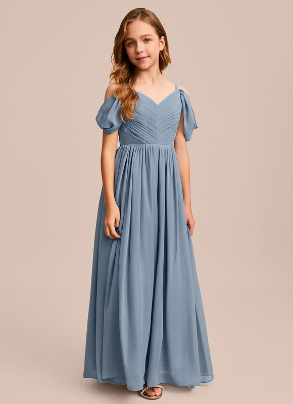 Robe Demoiselle D'Honneur Flottante Cerise - gallery 1