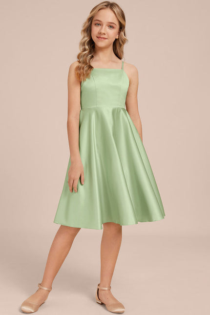 Robe Demoiselle D'Honneur Satin Vert Pastel - gallery 1
