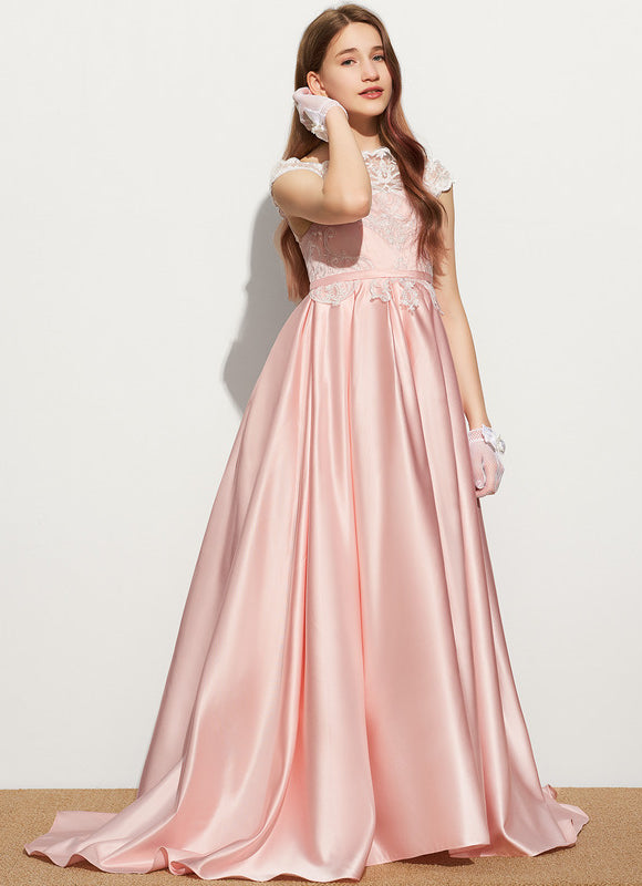 Robe Demoiselle D'Honneur Lueur Satinée Rosée - gallery 3