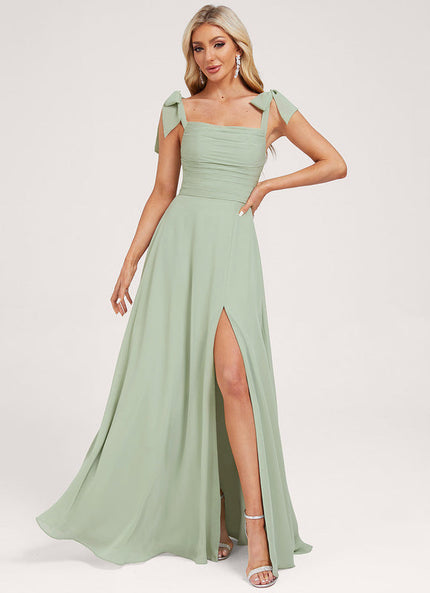Robe Demoiselle D'Honneur Fluide Vert Tendre