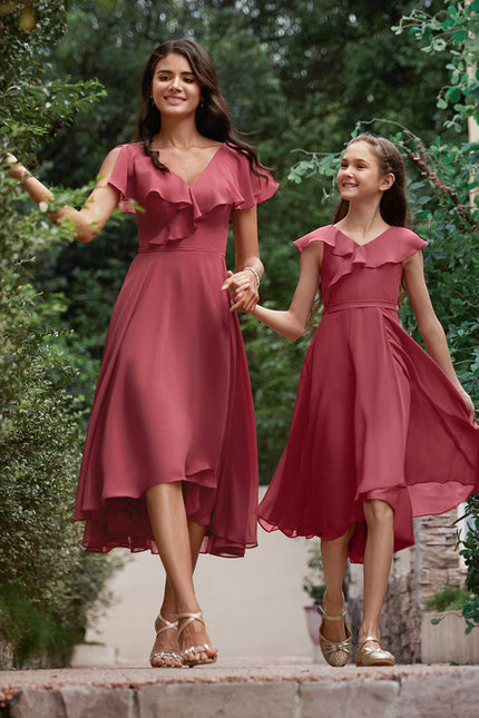 Robe Demoiselle D'Honneur Asymétrique Fluide - gallery 4