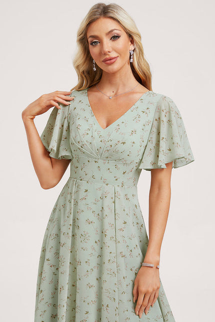 Robe Demoiselle D'Honneur Asymétrique Fluide - gallery 1