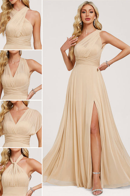 Robe Demoiselle D'Honneur Sable Élégante