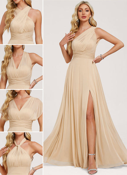 Robe Demoiselle D'Honneur Sable Élégante