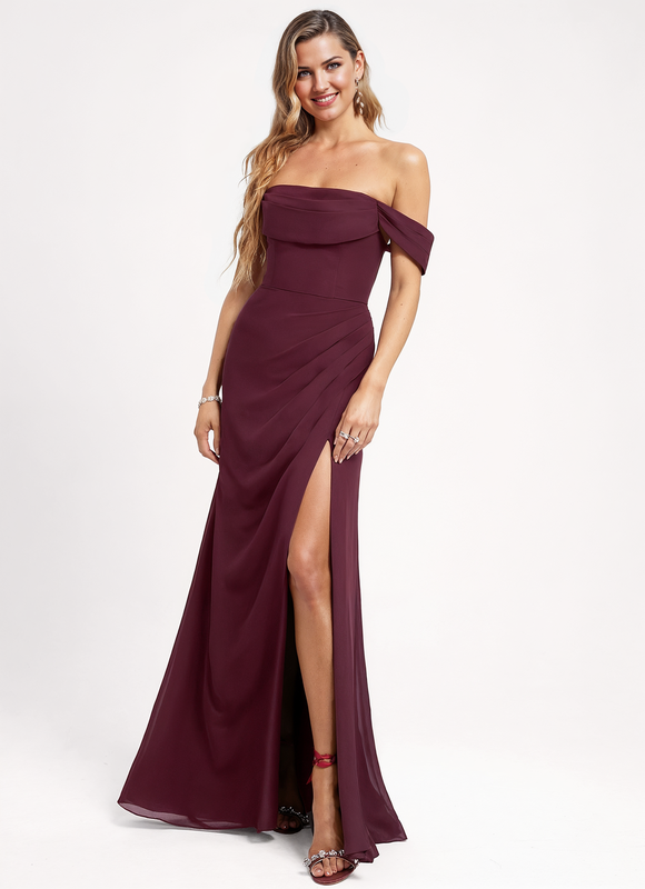 Robe Demoiselle D'Honneur Bordeaux Chic - gallery 2