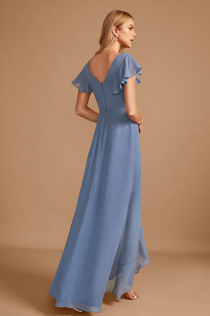 Robe Demoiselle D'Honneur Asymétrique Fluide - gallery 5