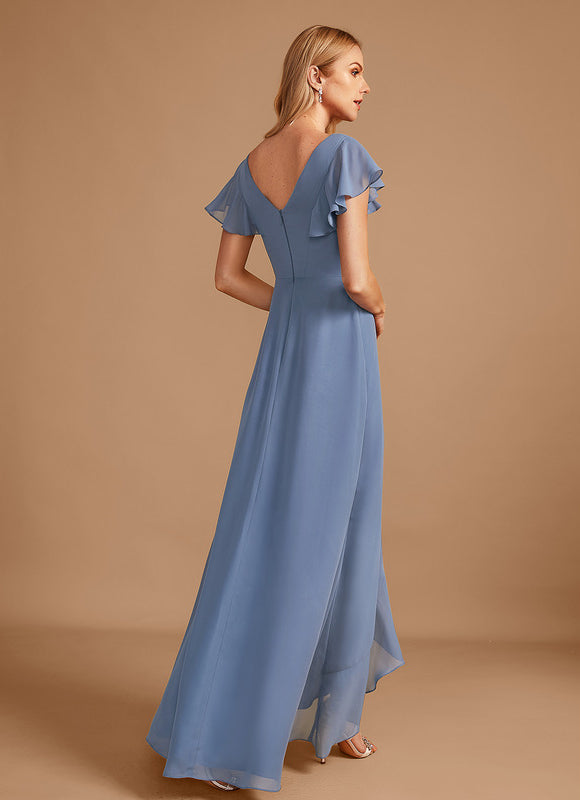 Robe Demoiselle D'Honneur Asymétrique Fluide - gallery 5