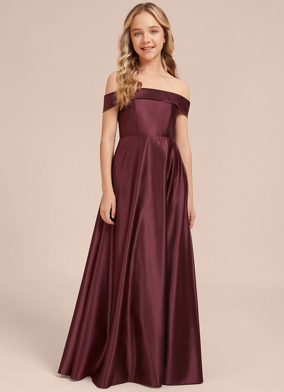 Robe Demoiselle D'Honneur Satin Prune Élégante - gallery 3