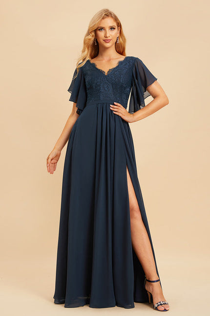 Robe Demoiselle D'Honneur Fluide Rose Pâle - gallery 1