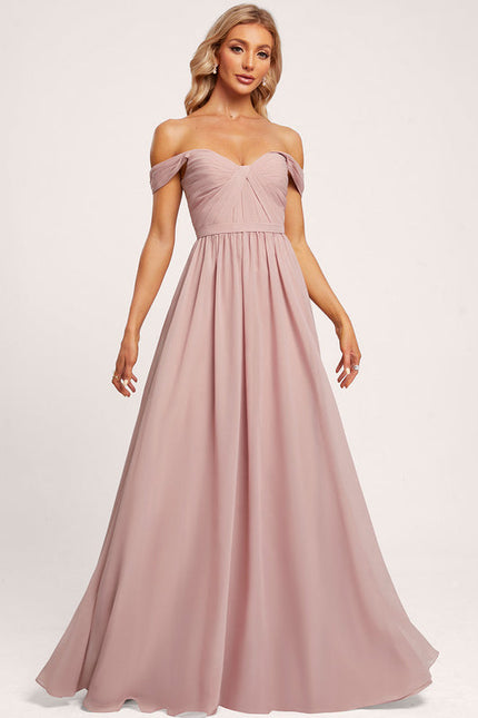 Robe Demoiselle D'Honneur Fluide Rose Doux - gallery 2