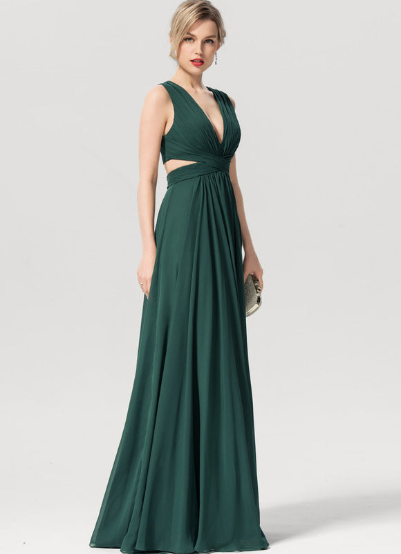 Robe Demoiselle D'Honneur Élégante Bordeaux - gallery 2