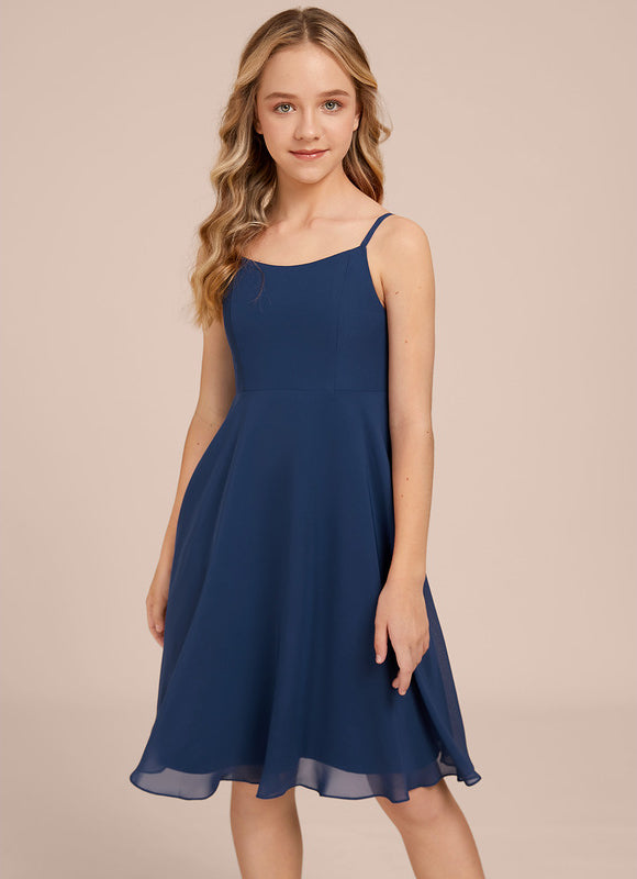 Robe Demoiselle D'Honneur Bleu Nuit Fluide - gallery 2