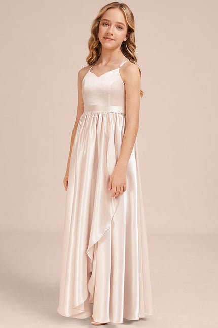 Robe Demoiselle D'Honneur Satin Émeraude Chic