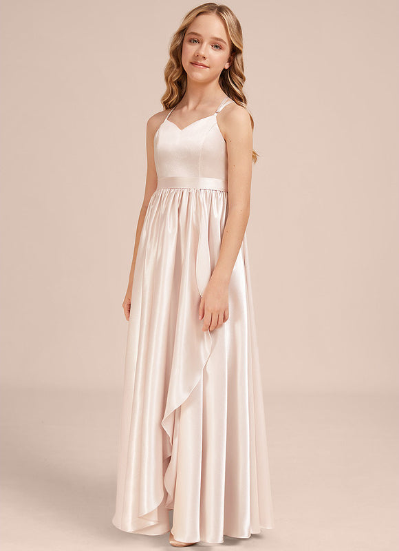 Robe Demoiselle D'Honneur Satin Émeraude Chic