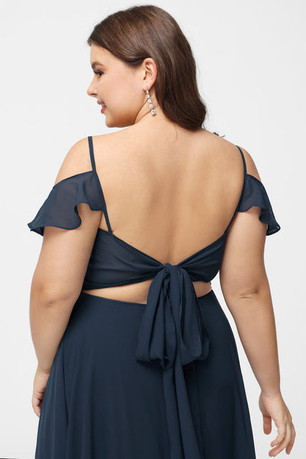 Robe Demoiselle D'Honneur Mousseline Beige - gallery 8