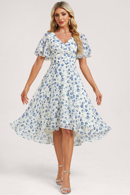 Robe Demoiselle D'Honneur Asymétrique Fluide - gallery 3