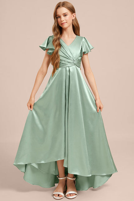 Robe Demoiselle D'Honneur Satin Ciel Ajustée - gallery 3