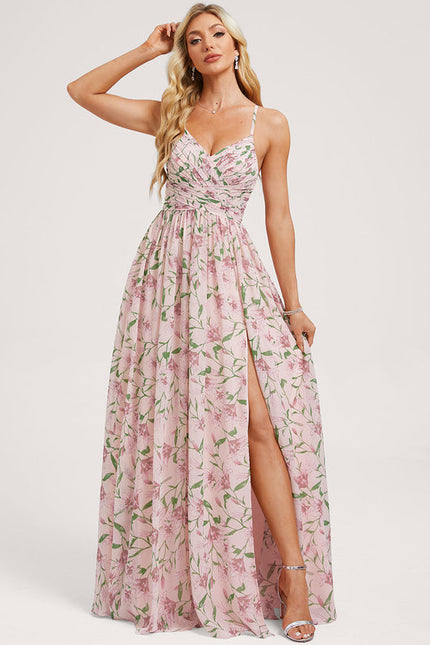 Robe Demoiselle D'Honneur Mousseline Beige - gallery 2