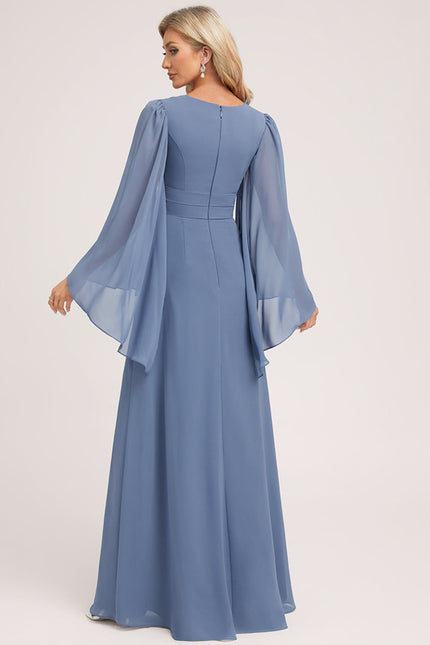Robe Demoiselle D'Honneur Mousseline Beige - gallery 1