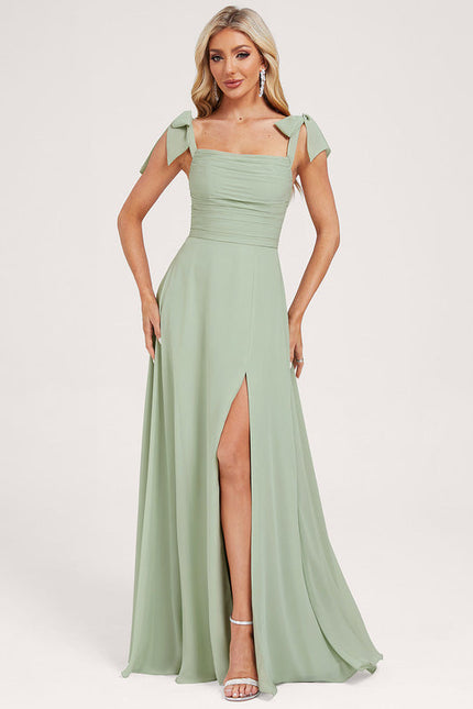 Robe Demoiselle D'Honneur Fluide Vert Tendre - gallery 4