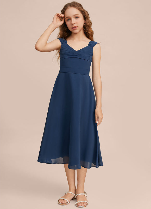 Robe Demoiselle D'Honneur Marine Élégante - gallery 2