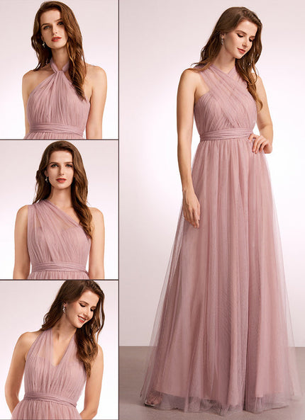 Robe Demoiselle D'Honneur Rose Brumeuse