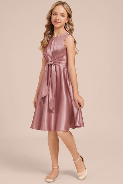 Robe Demoiselle D'Honneur Satin Vert Clair - gallery 5