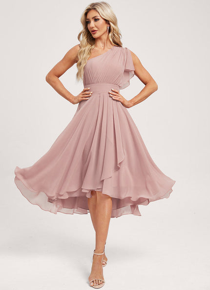 Robe Demoiselle D'Honneur Chiffon Rose
