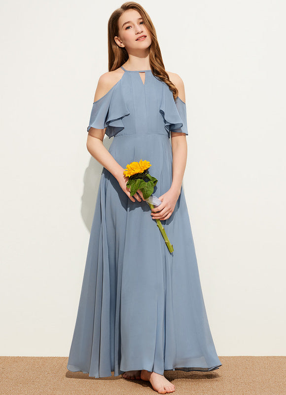 Robe Demoiselle D'Honneur Flottante Prune - gallery 1