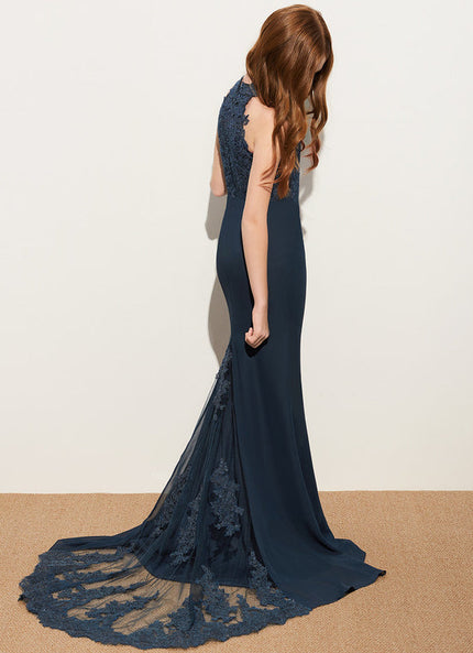 Robe Demoiselle D'Honneur Nuit Marine Élégante