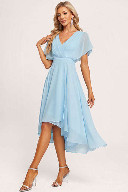 Robe Demoiselle D'Honneur Asymétrique Fluide - gallery 2