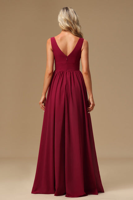 Robe Demoiselle D'Honneur Mousseline Beige - gallery 3