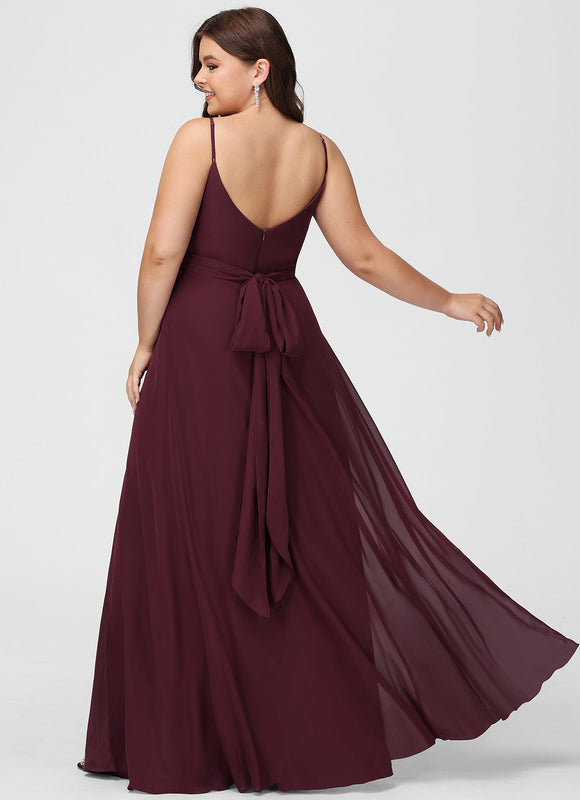 Robe Demoiselle D'Honneur À Volants Rose Pâle - gallery 8