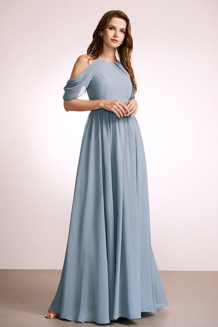 Robe Demoiselle D'Honneur Verte Lueur Flottante - gallery 1